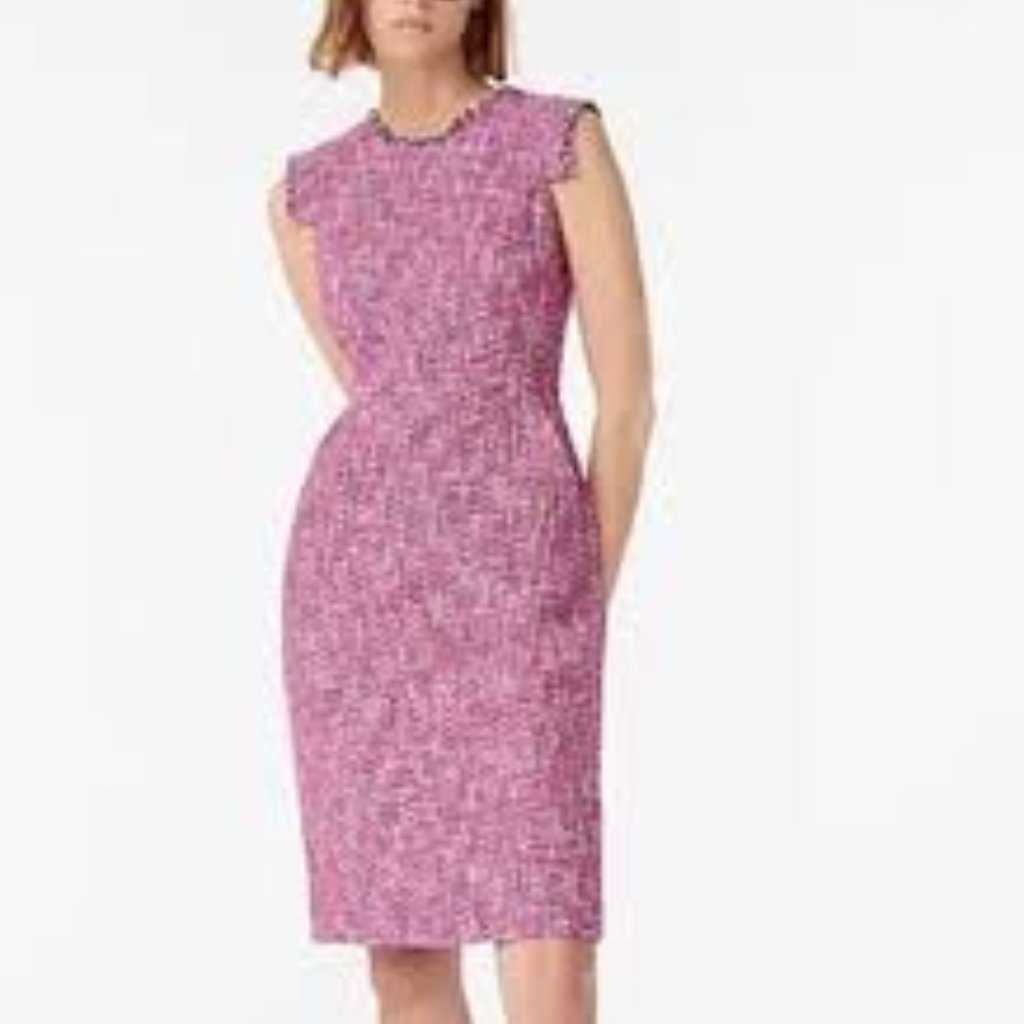 Nwt J. Crew Resume Dress In Pink Red Autumn Tweed, Sz. 6